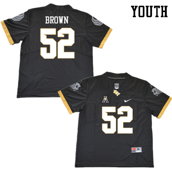 Youth #52 Isaiah Brown UCF Knights College Football Jerseys Sale-Black - Click Image to Close